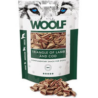 Produktbild von WOOLF Hund Belohnungssnack Lamm und Kabeljau Dreiecke glutenfrei 100g - 100 g