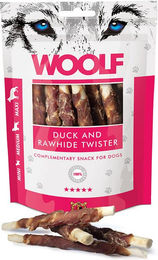 WOOLF Kausnack Duck and Rawhide Twister Ente für Hunde Adult 100g - 100 g – Bild 1 von 6