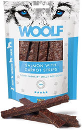 WOOLF Lachs mit Karotten Trockenfleisch Streifen für Erwachsene Glutenfrei 100g - 100 g – Bild 1 von 8