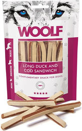 Woolf Long Duck and Cod Sandwich Belohnungssnack für Hunde mit Ente und Kabeljau glutenfrei 100g - 100 g – Bild 1 von 8