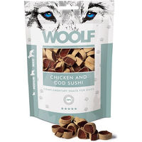 Produktbild von Woolf Sushi Belohnungssnack Huhn und Kabeljau für erwachsene Hunde 100g glutenfrei mit hohem Fleischanteil - 100 g