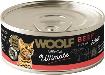 Produktbild von WOOLF Wild Cat Ultimate Beef Pate Rindfleisch-Pastete für erwachsene Katzen glutenfrei 85g