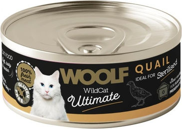 Produktbild von WOOLF Wild Cat Ultimate Sterilised Quail Pate Wachtel Pastete für erwachsene Katzen glutenfrei 85g