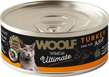 Produktbild von WOOLF Wild Cat Ultimate Turkey Pate Katzenpastete mit Truthahn glutenfrei 85g