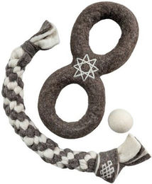 Wooliie Hunde-Spielset aus 100 % naturbelassener Schurwolle 3er-Bundle mit Braided Rope und Ring – Bild 1 von 1