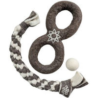 Produktbild von Wooliie Hunde-Spielset aus 100 % naturbelassener Schurwolle 3er-Bundle mit Braided Rope und Ring
