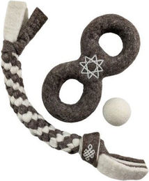 Wooliie Hundespielzeug Set aus 100 % naturbelassener Schurwolle 3er-Bundle Braided Rope und Ring – Bild 1 von 1