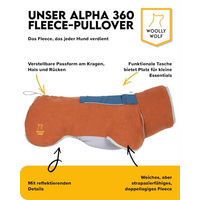 Produktbild von Woolly Wolf Alpha 360 Fleece Hundepullover für mittelgroße Hunde Gr. 40 Orange GRS-zertifiziert