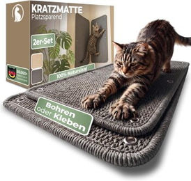 WOOWOOD Kratzmatte für Katzen Wandmontage 2er Set Grau Sisal 60x25 cm – Bild 1 von 1