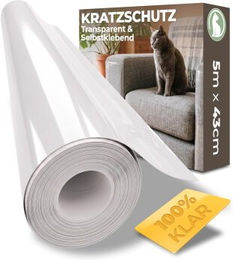 WOOWOOD Kratzschutz Folie für Katzen Sofas 500x43 cm transparent selbstklebend – Bild 1 von 1