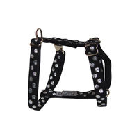 Produktbild von Wouapy Hundegeschirr Peas aus Nylon Schwarz Gepunktet Wasserabweisend 15 mm 36/52 cm