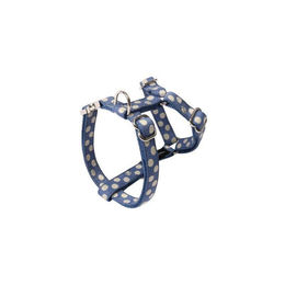 Produktbild von Wouapy Hundegeschirr Peas Blau Gepunktet aus Nylon wasserabweisend 15 mm 36/52 cm
