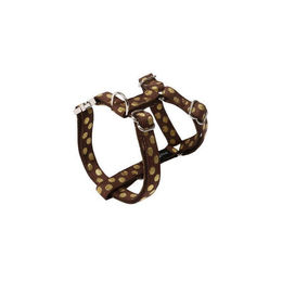 Produktbild von Wouapy Hundegeschirr Peas Braun Gepunktet aus Nylon wasserabweisend 20 mm 50/75 cm