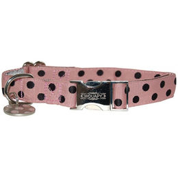 Wouapy Hundehalsband Rosa Gepunktet Wasserabweisend 20 mm 33/49 cm – Bild 1 von 2