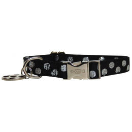 Wouapy Hundehalsband Schwarz Gepunktet Wasserabweisend 33-49 cm – Bild 1 von 2