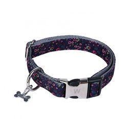 Produktbild von Wouapy Hundehalsband Sublime aus Nylon Blau Geblümt 12 mm 22/32 cm