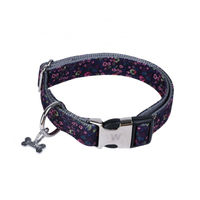 Produktbild von Wouapy Hundehalsband Sublime aus Nylon Blau Geblümt 12 mm 22/32 cm