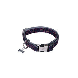 Produktbild von Wouapy Hundehalsband Sublime aus Nylon Blau Geblümt 15 mm 24/38 cm