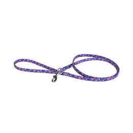 Produktbild von Wouapy Hundeleine PetMini aus Kunstleder Blau Geblümt 10 mm x 1,2 m - 1,2 m