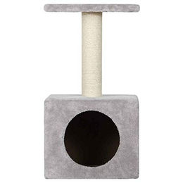 Wouapy Katzenbaum Kitty Spiel- und Ruheplatz aus Sisal und Kunstfell in Grau – Bild 1 von 1