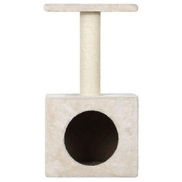 Wouapy Kratzbaum Kitty Spiel- und Ruheplatz aus Sisal und Kunstpelz in Ecru – Bild 1 von 1