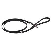 Produktbild von Wouapy Petmini Hundeleine aus Kunstleder mit Totenkopfnieten Schwarz 10 mm x 20 m - 1,2 m