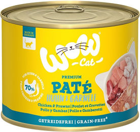 WOW CAT Adult Katzenpastete Huhn & Garnele getreidefrei und glutenfrei 6x200g - 6 x 200 g – Bild 1 von 4