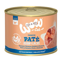 Produktbild von WOW CAT Adult Katzenpastete Huhn und Lachs getreidefrei 6 x 200 g - 6 x 200 g