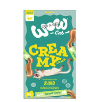 Produktbild von Wow Cat Creamy Snack Katzensnack mit Rind für alle Altersstufen 5 x 15 g - 5 x 15 g