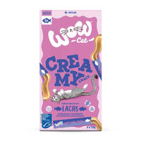 Produktbild von WOW Cat Creamy Snack Lachs für Katzen Alle Altersstufen 5 x 15 g - 5 x 15 g