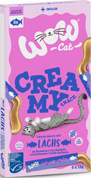 WOW CAT Creamy Snack Lachs Getreidefrei für Katzen 5x15 g – Bild 1 von 1