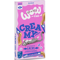 Produktbild von WOW CAT Creamy Snack Lachs Getreidefrei für Katzen 5x15 g