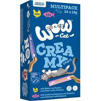 Produktbild von WOW Cat Creamy Snack Schleck-Snack Multipack 24 x 16 g Huhn und Lachs getreidefrei und ohne Zucker