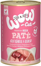 WOW CAT Junior Katzenfutter Paté Geflügel & Leber für Kitten getreidefrei mit hohem Fleischanteil 6 x 400 g - 6 x 400 g – Bild 1 von 4