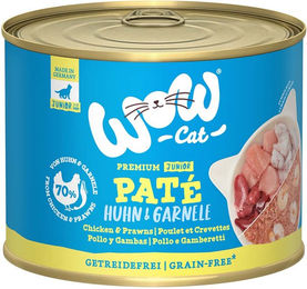 WOW CAT Junior Katzenfutter Paté Huhn & Garnele getreidefrei und glutenfrei 6x200g - 6 x 200 g – Bild 1 von 7