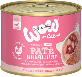 WOW CAT Junior Katzenpastete Geflügel und Leber 6x200g getreidefrei - 6 x 200 g – Bild 1 von 4