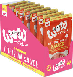 Produktbild von WOW CAT Katzen Nassfutter Adult Ente und Huhn in Sauce 8er Pack 85g getreidefrei