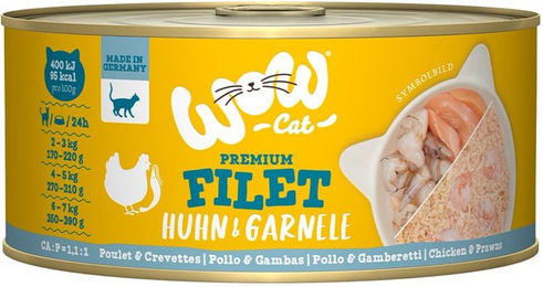 WOW CAT Katzen Nassfutter Adult Filets Huhn und Garnele mit hohem Fleischanteil 12x70g - 12 x 70 g – Bild 1 von 3