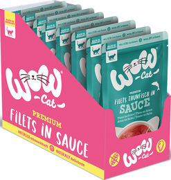 Produktbild von WOW CAT Katzen Nassfutter Adult Thunfisch in Sauce 8er Vorteilspack 85g getreidefrei
