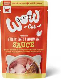 WOW CAT Katzen Nassfutter Ente und Huhn in Sauce getreidefrei ohne Zucker 8x85 g – Bild 1 von 3