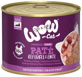 WOW CAT Katzen Nassfutter Senior Geflügel und Ente getreidefrei und glutenfrei 6x200g – Bild 1 von 3