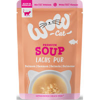 Produktbild von WOW CAT Katzen-Suppe mit Lachs, getreidefrei und ohne Zucker, 12er Vorteilspack (12 x 40g)