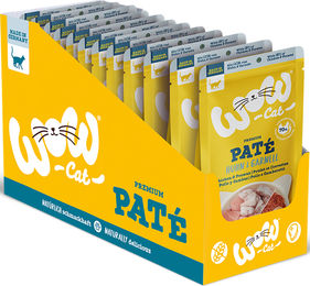 Produktbild von WOW CAT Katzenfutter Adult Huhn & Garnelen getreidefrei 12er Vorteilspack 12x 125g