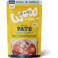 Produktbild von WOW CAT Katzenfutter Adult Huhn und Garnelen getreidefrei und glutenfrei 12x125g