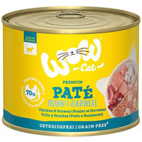 Produktbild von WOW CAT Katzenfutter Adult Huhn und Garnelen getreidefrei und glutenfrei 6x200g