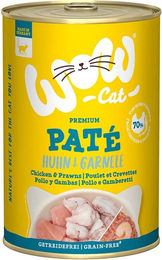 Produktbild von WOW CAT Katzenfutter Adult Huhn und Garnelen getreidefrei und glutenfrei 6x400g