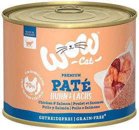 WOW CAT Katzenfutter Adult Huhn und Lachs getreidefrei und glutenfrei 6x200g – Bild 1 von 1
