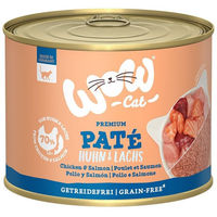 Produktbild von WOW CAT Katzenfutter Adult Huhn und Lachs getreidefrei und glutenfrei 6x200g