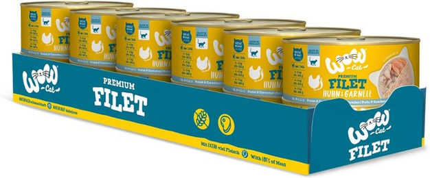 Produktbild von WOW CAT Katzenfutter Adult Hühnerfilet mit Garnelen getreidefrei 12x70g