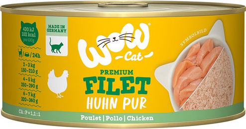 WOW CAT Katzenfutter Adult Hühnerfilet mit hohem Fleischanteil 12x70g - 12 x 70 g – Bild 1 von 3